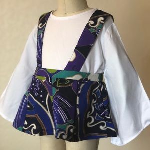 Purple Floral Suspenders Skirt- Toddler Skirt